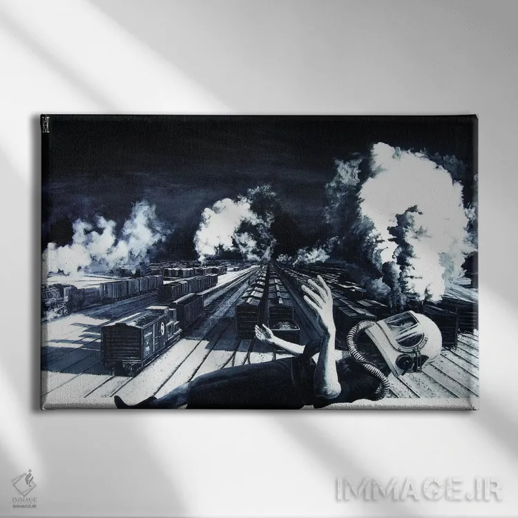 تابلو آیا آنقدر بالا هستیم که این مسیرها را پشت سر بگذاریم؟ اثر الک هاکسلی - نمای روبهرو روی دیوار