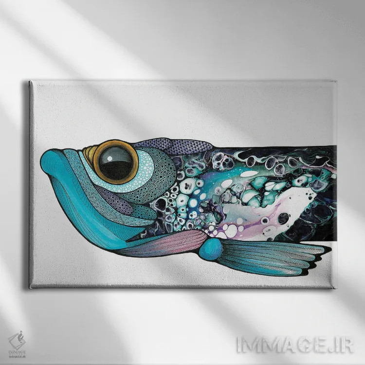 تابلو ماهی چشمدرشت اثر آن هاچینسون - نمای روبهرو روی دیوار