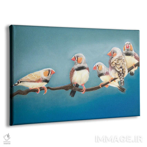 تابلو دیدار فنچهای گورخری (نوعی پرنده) اثر آن هاچینسون - نمای پرسپکتیو محصول