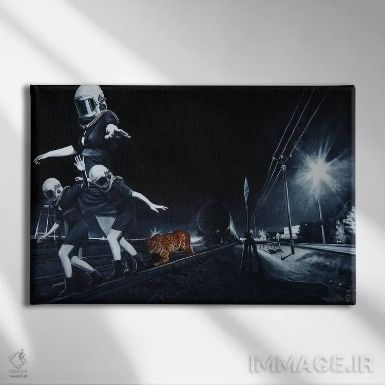 تابلو دقت جراحی اثر الک هاکسلی - نمای روبهرو روی دیوار