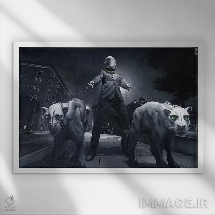 تابلو بازتاب من میکشد (مفهومی) اثر الک هاکسلی - نمای قابدار سفید