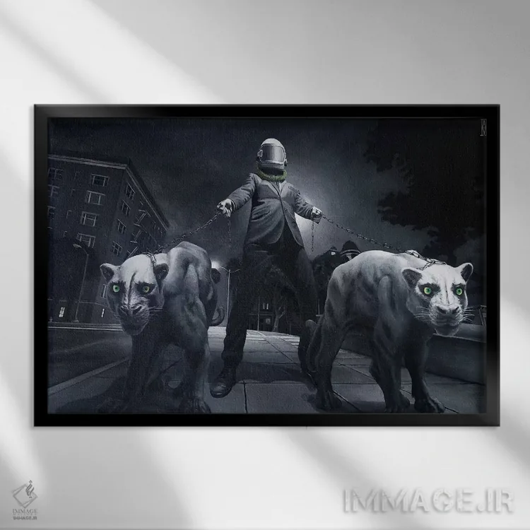 تابلو بازتاب من میکشد (مفهومی) اثر الک هاکسلی - نمای قابدار مشکی