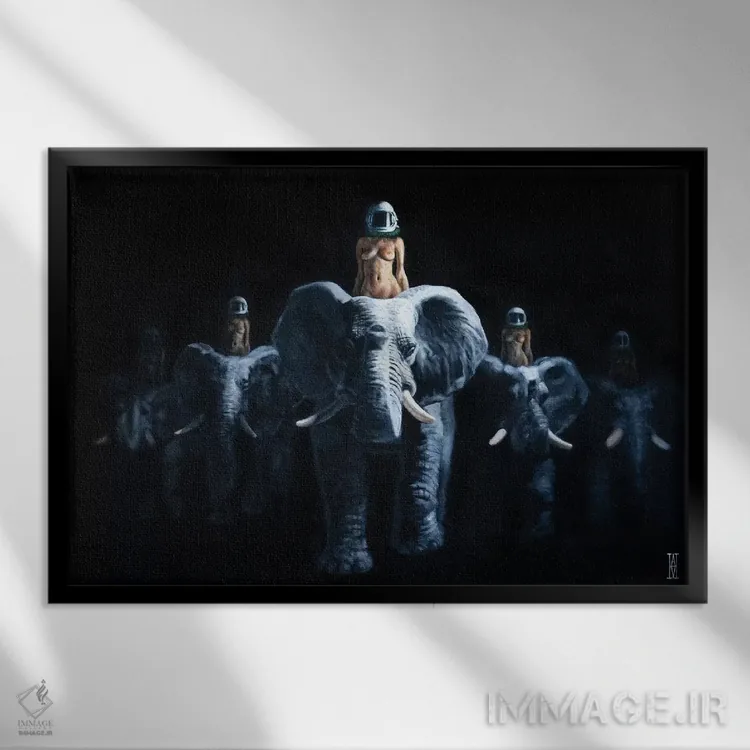 تابلو مرگ هانیبال اثر الک هاکسلی - نمای قابدار مشکی