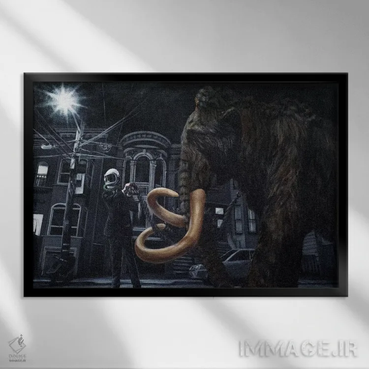 تابلو سرت به کار خودت باشه اثر الک هاکسلی - نمای قابدار مشکی