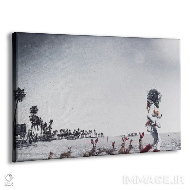 تابلو خرگوشهای ساحلی (دختران ساحل، اصطلاح غیررسمی) اثر الک هاکسلی - نمای پرسپکتیو محصول