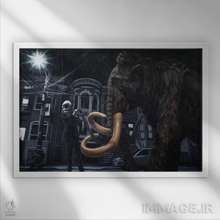 تابلو سرت به کار خودت باشه اثر الک هاکسلی - نمای قابدار سفید