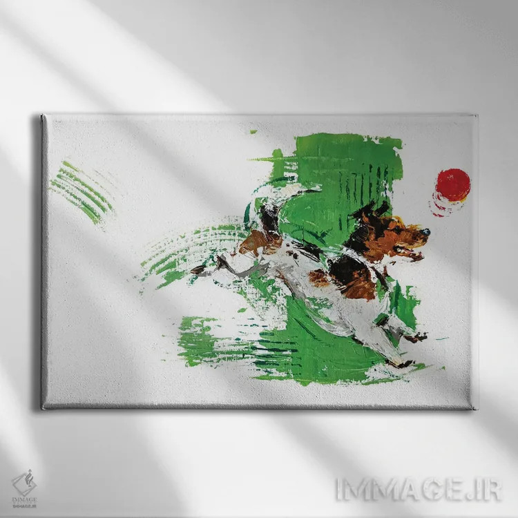 تابلو توپ قرمز اثر آنا چر - نمای روبهرو روی دیوار