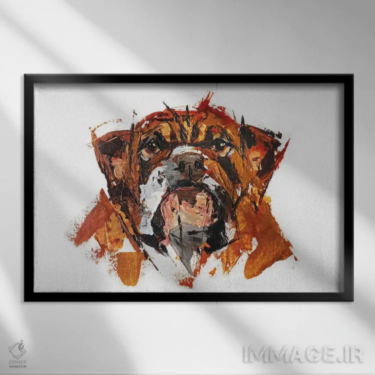 تابلو بولداگ اثر آنا چر - نمای قابدار مشکی