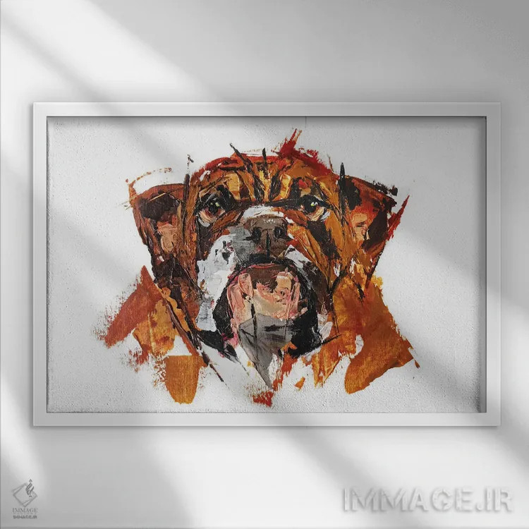 تابلو بولداگ اثر آنا چر - نمای قابدار سفید