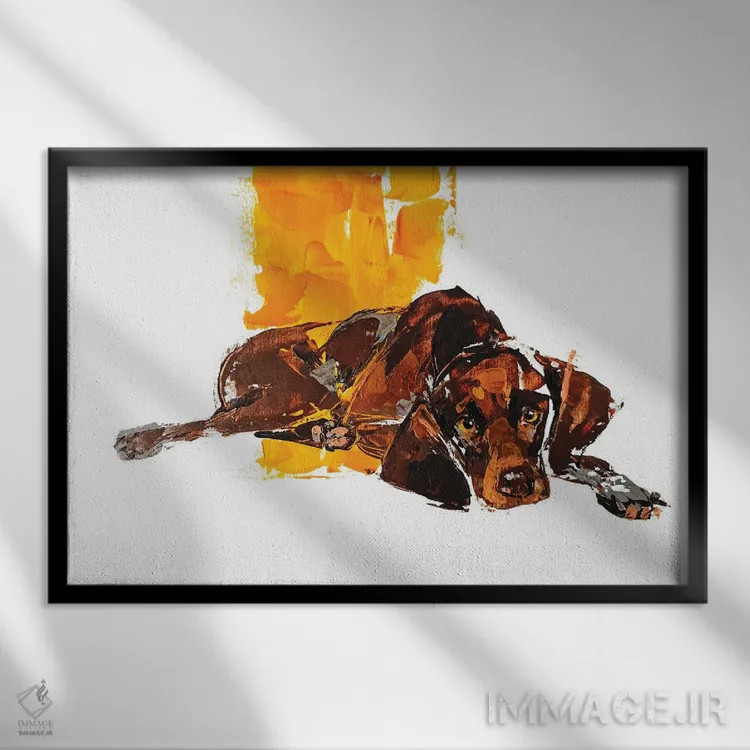 تابلو پوینتر ۲ (نژاد سگ شکاری) اثر آنا چر - نمای قابدار مشکی