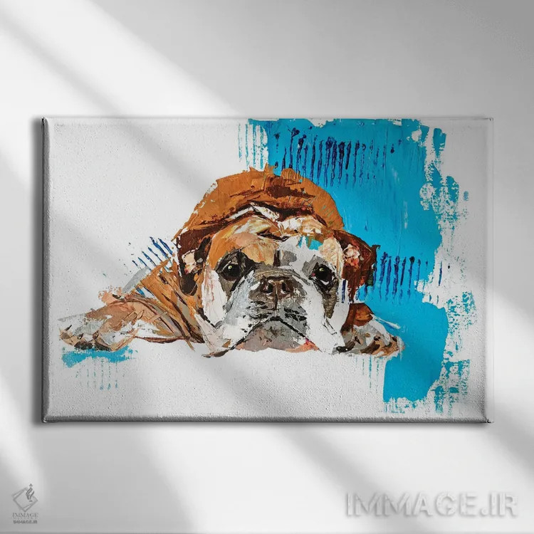 تابلو بولداگ انگلیسی اثر آنا چر - نمای روبهرو روی دیوار