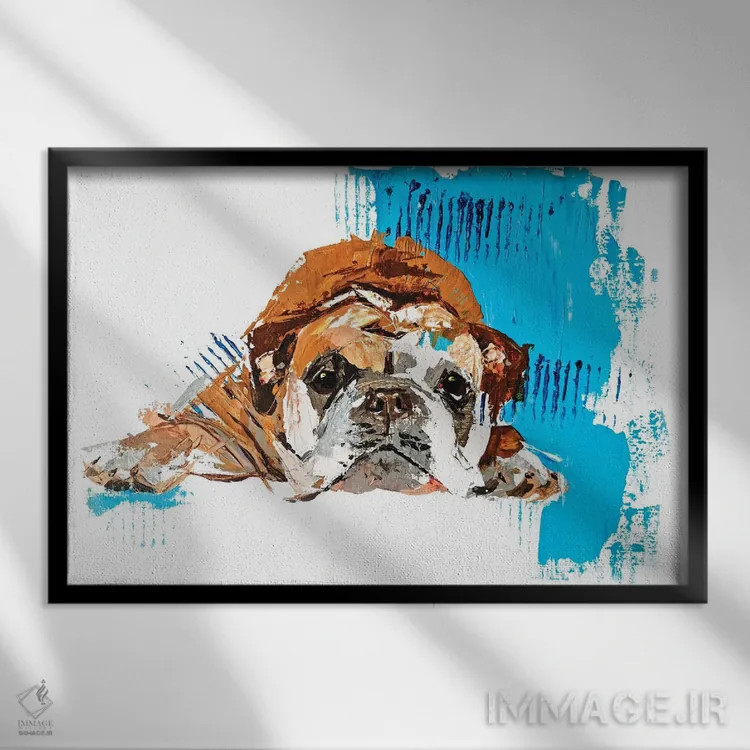 تابلو بولداگ انگلیسی اثر آنا چر - نمای قابدار مشکی