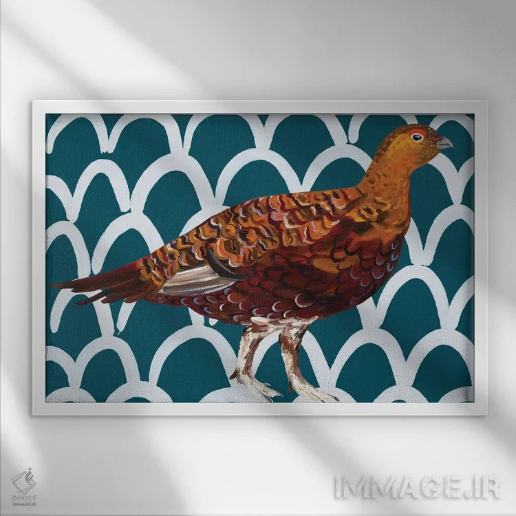 تابلو قمری زیبا با طرح موجی اثر آلیس استراکر - نمای قابدار سفید