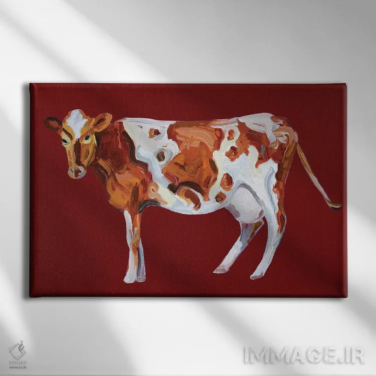 تابلو عشق موجدار قرمز گرنزی اثر آلیس استراکر - نمای روبهرو روی دیوار