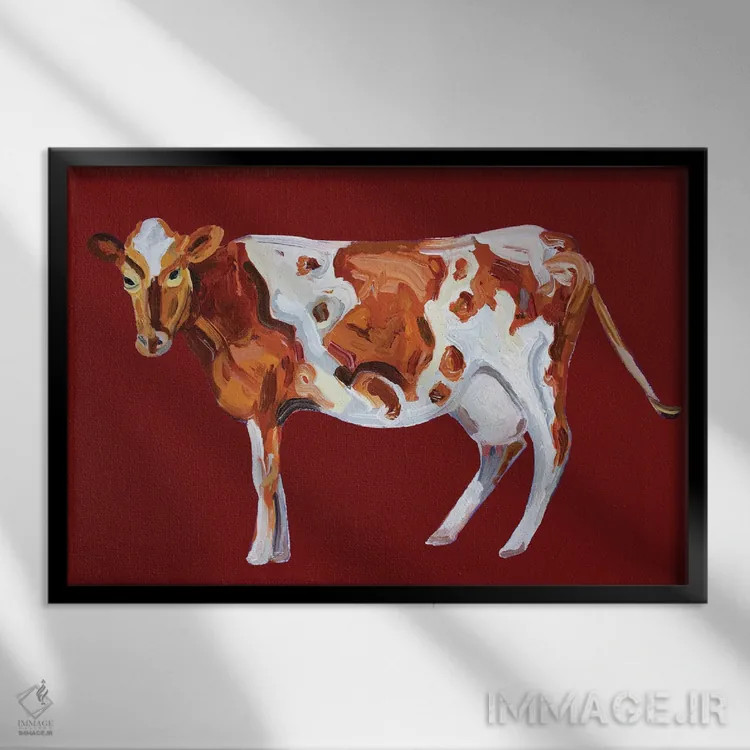 تابلو عشق موجدار قرمز گرنزی اثر آلیس استراکر - نمای قابدار مشکی