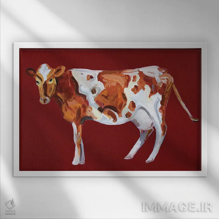 تابلو عشق موجدار قرمز گرنزی اثر آلیس استراکر - نمای قابدار سفید