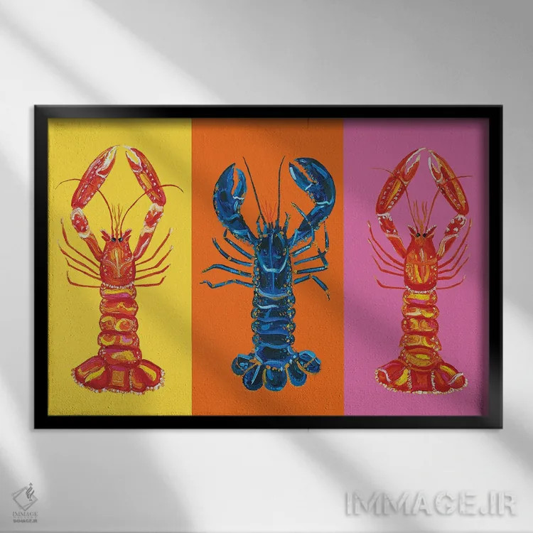 تابلو عشق خرچنگ و لنگوستین اثر آلیس استراکر - نمای قابدار مشکی