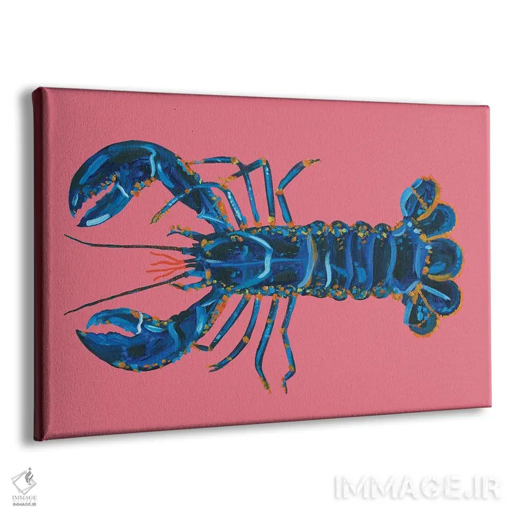 تابلو خرچنگ روی صورتی اثر آلیس استراکر - نمای پرسپکتیو محصول