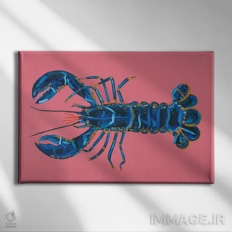 تابلو خرچنگ روی صورتی اثر آلیس استراکر - نمای روبهرو روی دیوار