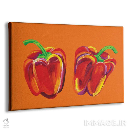تابلو فلفلها روی نارنجی اثر آلیس استراکر - نمای پرسپکتیو محصول