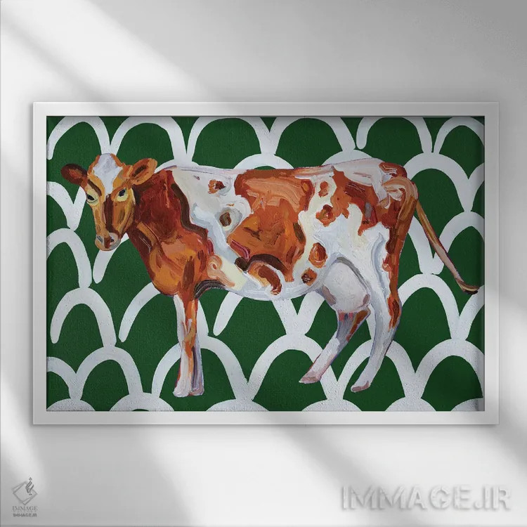 تابلو عشق موجدار گرنزی اثر آلیس استراکر - نمای قابدار سفید