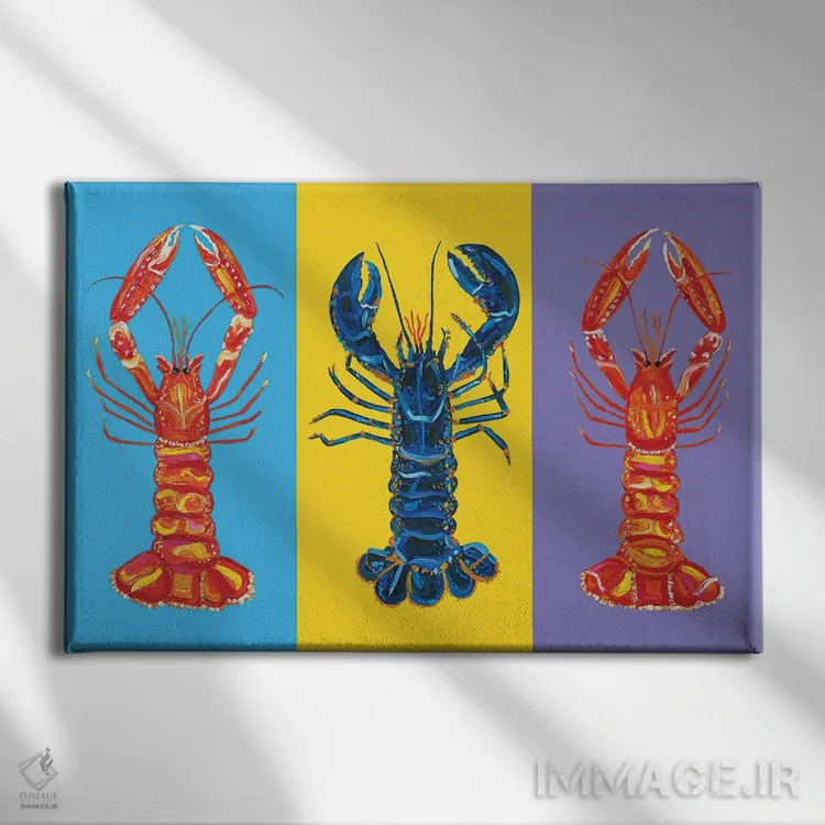 تابلو عشق خرچنگ (پاپ آرت) اثر آلیس استراکر - نمای روبهرو روی دیوار