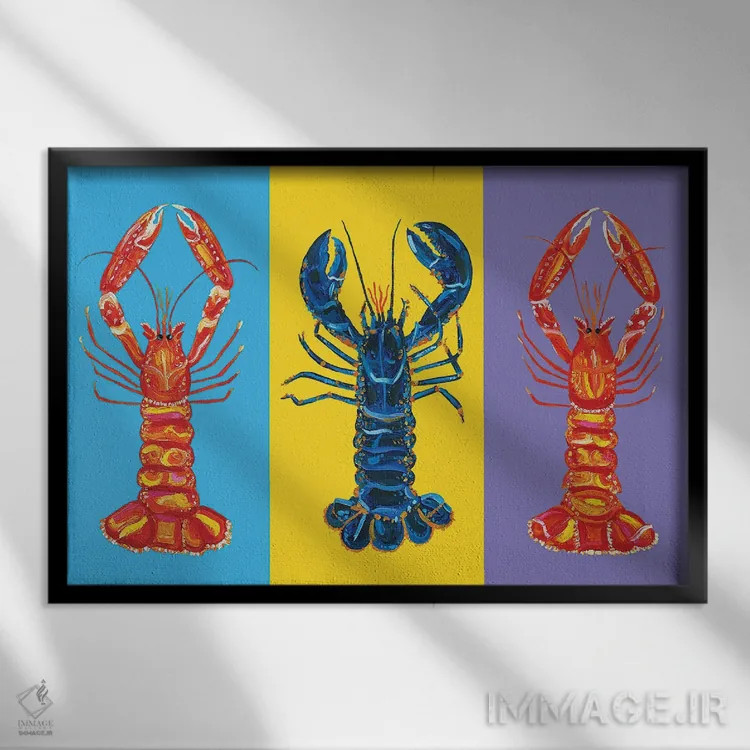 تابلو عشق خرچنگ (پاپ آرت) اثر آلیس استراکر - نمای قابدار مشکی