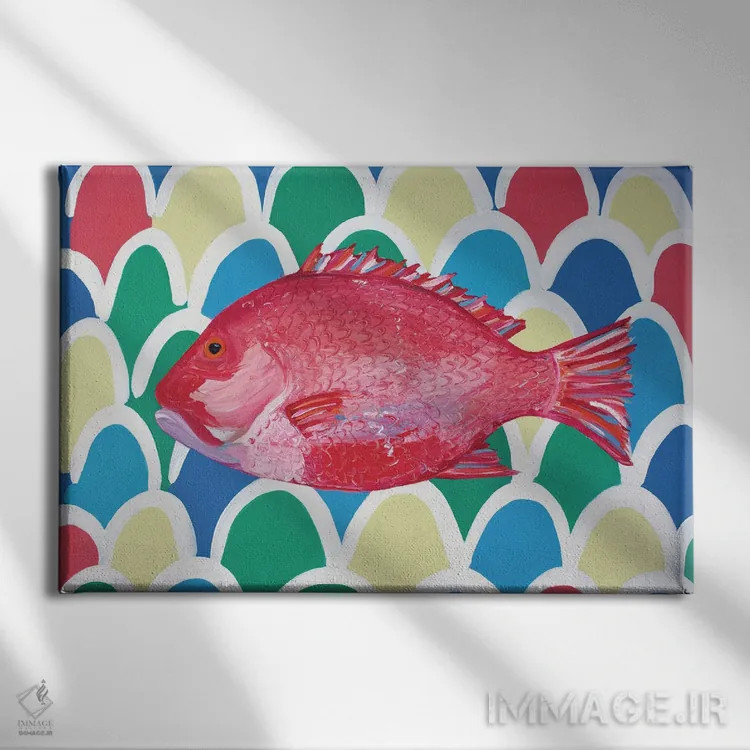 تابلو اسنپر قرمز (ماهی) اثر آلیس استراکر - نمای روبهرو روی دیوار