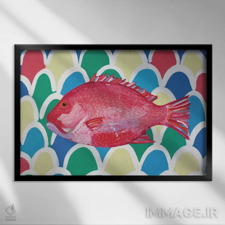 تابلو اسنپر قرمز (ماهی) اثر آلیس استراکر - نمای قابدار مشکی