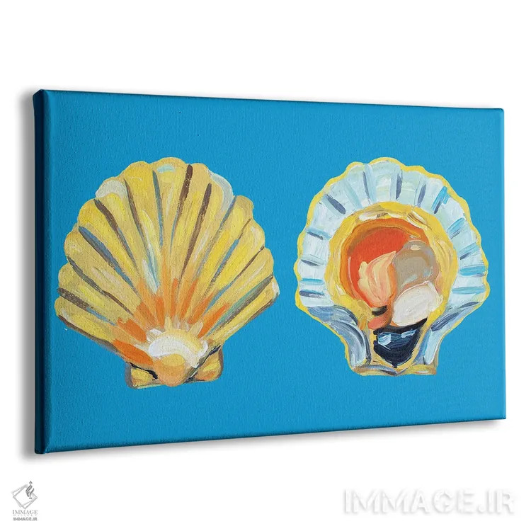 تابلو صدف اسکلپ روی آبی اثر آلیس استراکر - نمای پرسپکتیو محصول