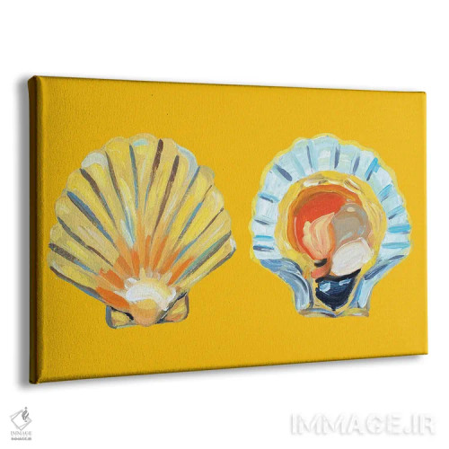 تابلو صدف اسکلپ روی زرد اثر آلیس استراکر - نمای پرسپکتیو محصول