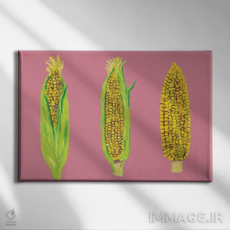 تابلو ذرت شیرین روی صورتی اثر آلیس استراکر - نمای روبهرو روی دیوار