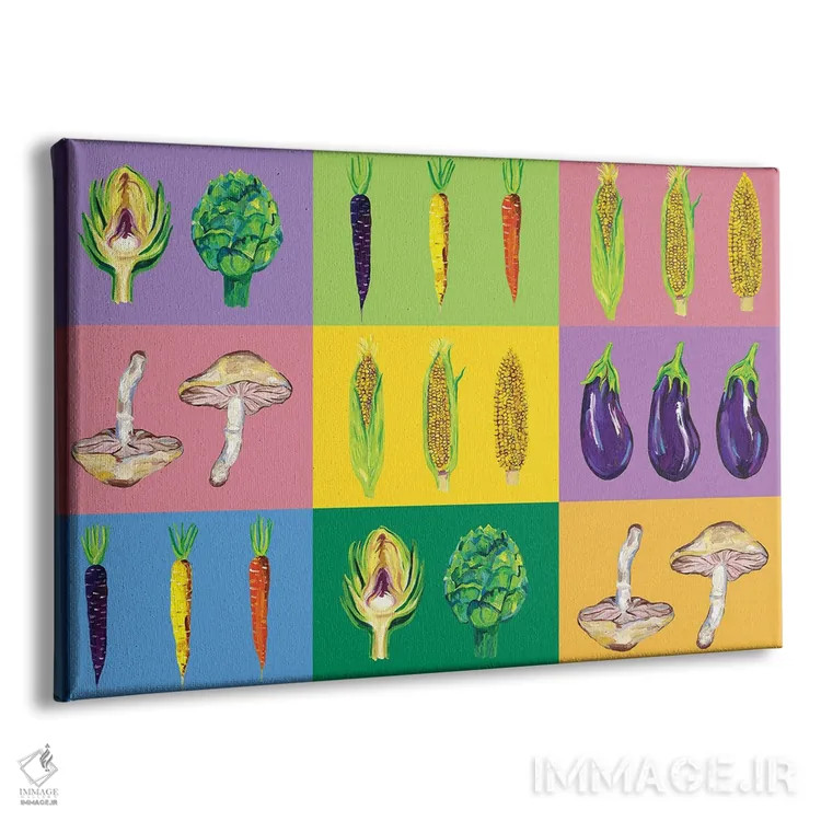 تابلو پاپ آرت سبزیجات (هنر مدرن) اثر آلیس استراکر - نمای پرسپکتیو محصول
