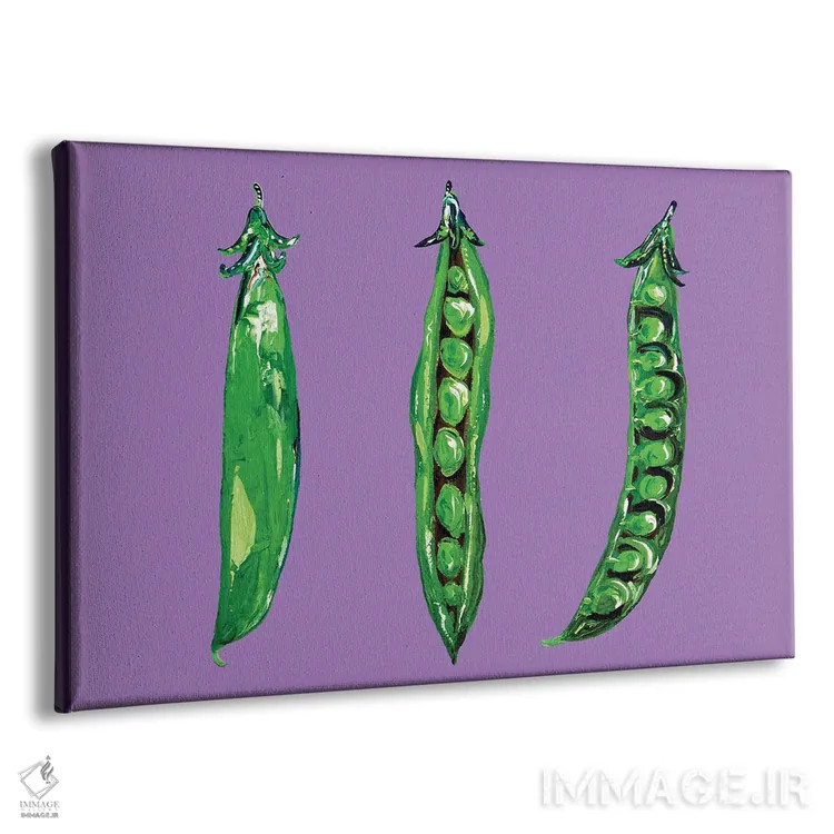 تابلو نخود در غلاف روی بنفش اثر آلیس استراکر - نمای پرسپکتیو محصول