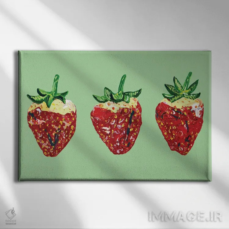 تابلو توتفرنگی بریتانیا روی سبز روشن اثر آلیس استراکر - نمای روبهرو روی دیوار