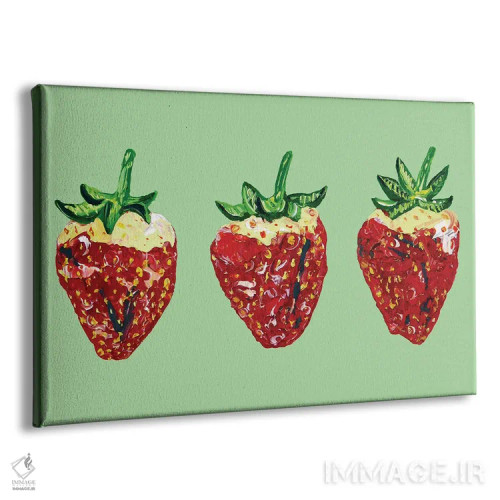 تابلو توتفرنگی بریتانیا روی سبز روشن اثر آلیس استراکر - نمای پرسپکتیو محصول