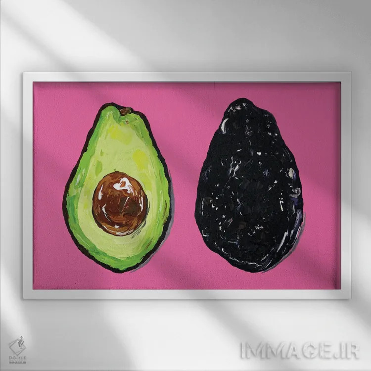 تابلو آووکادوها اثر آلیس استراکر - نمای قابدار سفید