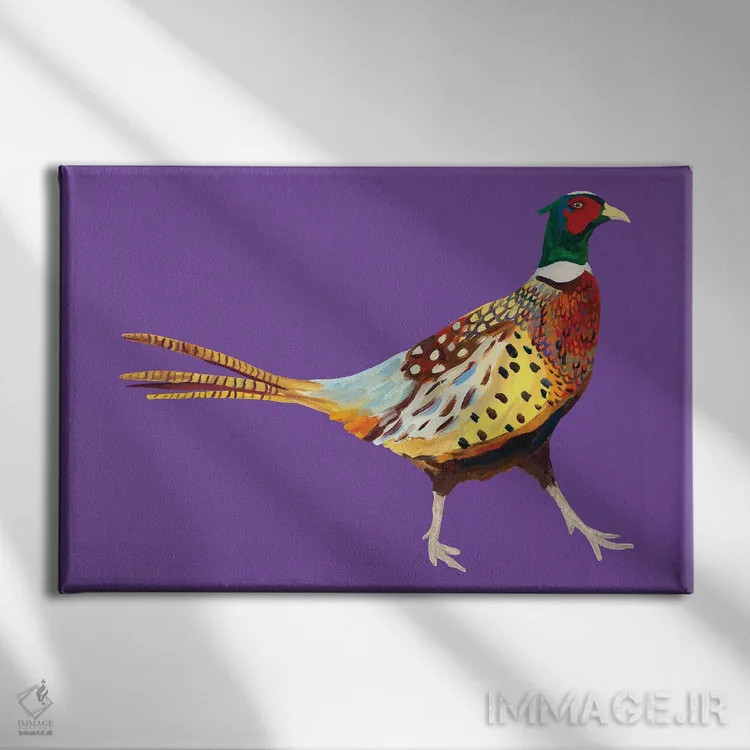 تابلو قرقاول روی بنفش اثر آلیس استراکر - نمای روبهرو روی دیوار