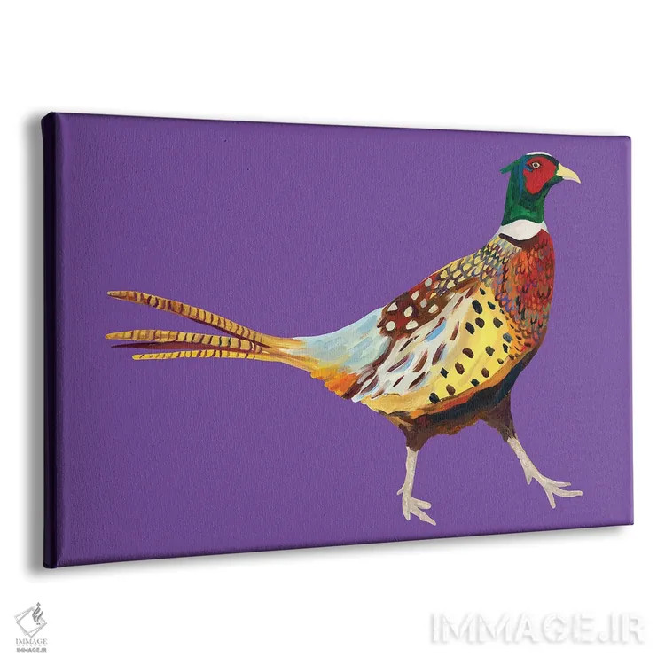 تابلو قرقاول روی بنفش اثر آلیس استراکر - نمای پرسپکتیو محصول