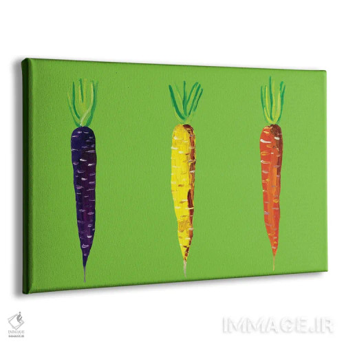 تابلو هویج روی سبز اثر آلیس استراکر - نمای پرسپکتیو محصول