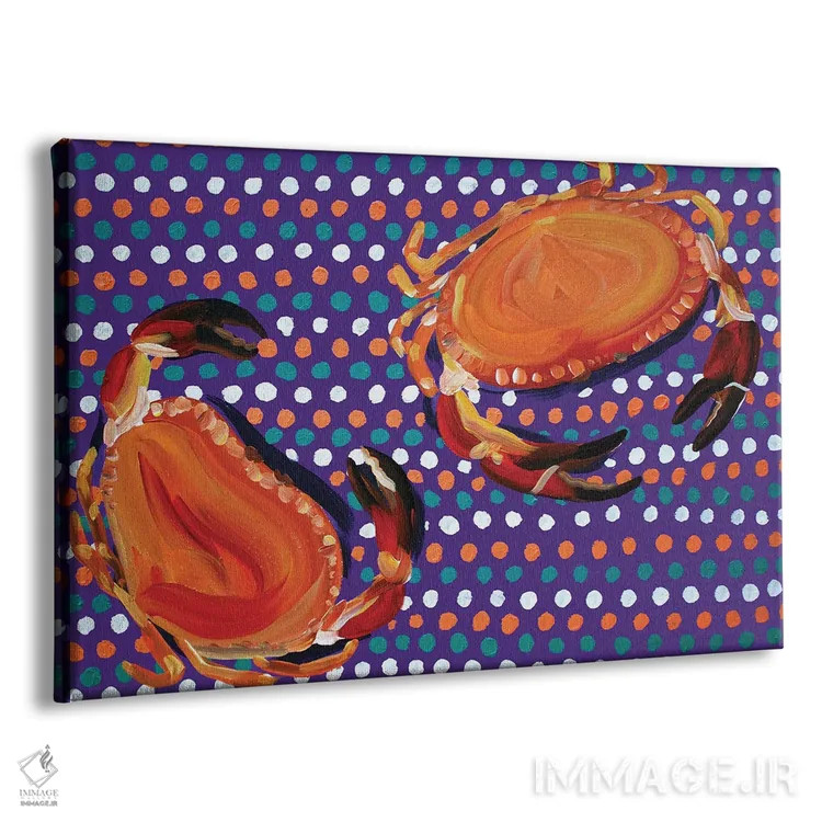 تابلو خرچنگها روی بنفش خالخال اثر آلیس استراکر - نمای پرسپکتیو محصول