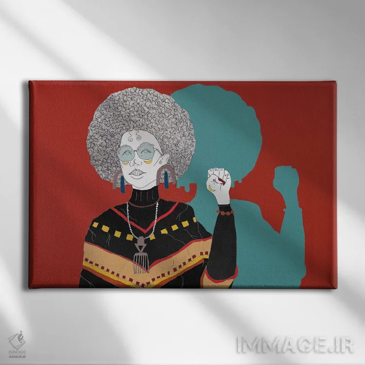 تابلو قدرت به مردم اثر آیسلین اف - نمای روبهرو روی دیوار
