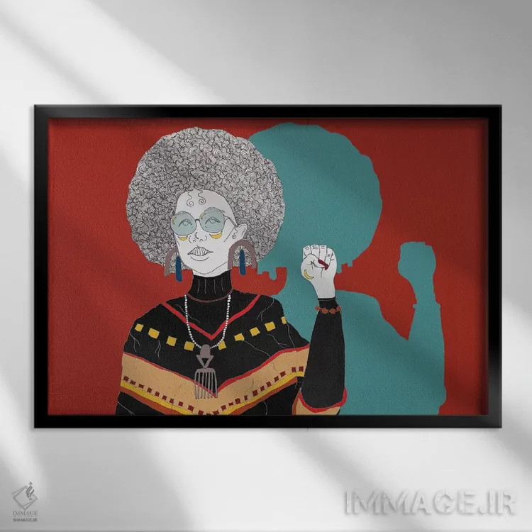 تابلو قدرت به مردم اثر آیسلین اف - نمای قابدار مشکی