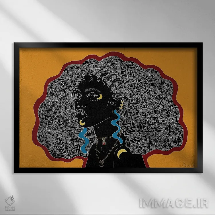 تابلو انتظارات اثر آیسلین اف - نمای قابدار مشکی