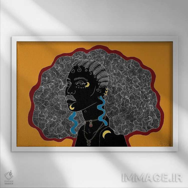 تابلو انتظارات اثر آیسلین اف - نمای قابدار سفید