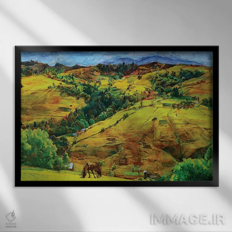 تابلو چشمانداز کوهستانی اثر اندریی کوتساچنکو - نمای قابدار مشکی