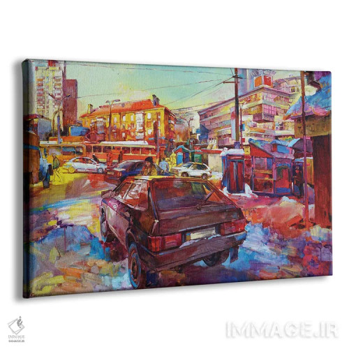 تابلو حرکت ترافیک چندرنگه اثر اندریی کوتساچنکو - نمای پرسپکتیو محصول