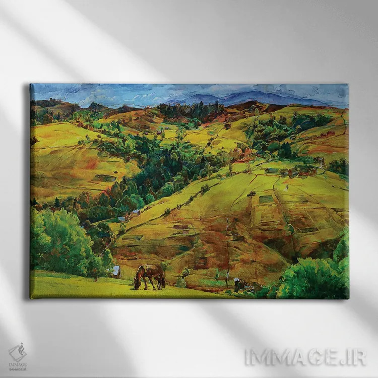 تابلو چشمانداز کوهستانی اثر اندریی کوتساچنکو - نمای روبهرو روی دیوار