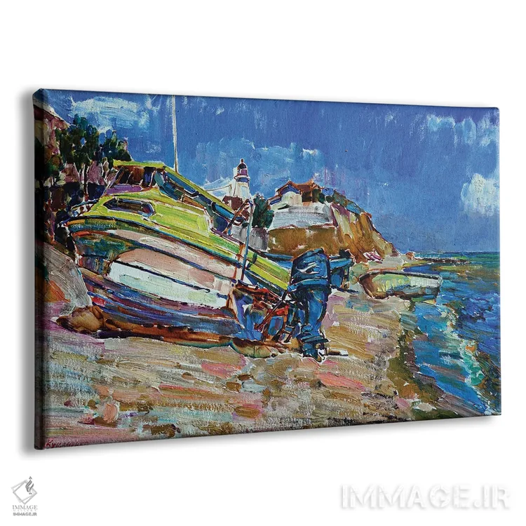 تابلو قایقها کنار دریا اثر اندریی کوتساچنکو - نمای پرسپکتیو محصول