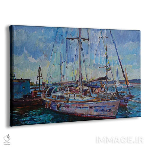 تابلو قایقهای بادبانی در نور خورشید اثر اندریی کوتساچنکو - نمای پرسپکتیو محصول